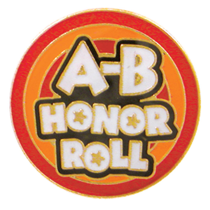 A-B Honor Roll Round Pin - Jones School Supply