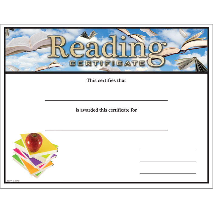 Reading Certificate - Jones School Supply